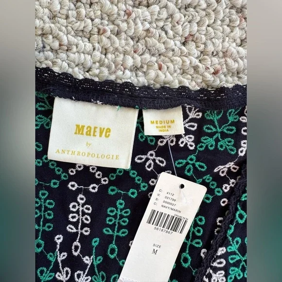 NWT Maeve Anthropologie Cammie Embroidered Peplum Tunic Top Size Medium - Picture 3 of 5